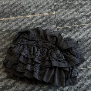 H&M Black Ruffle Lace Mini Skirt